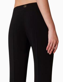 Pantalones TWINSET evasé de crepé fluido 