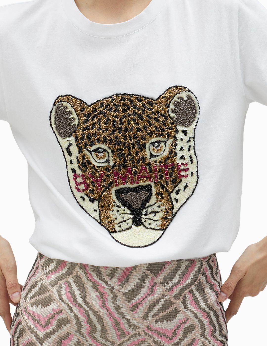 Camiseta LOLA CASADEMUNT BY MAITE león pedrería 