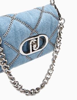 Bolso LUI JO LaPuffy de denim con cadenas  