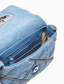 Bolso LUI JO LaPuffy de denim con cadenas  
