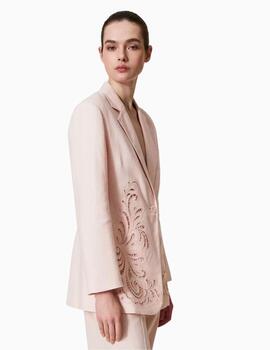 Chaqueta TWINSET  de mezcla de lino con bordado 