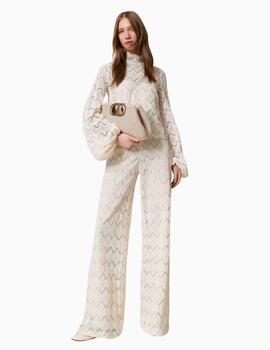 Pantalones TWINSET de encaje macramé 