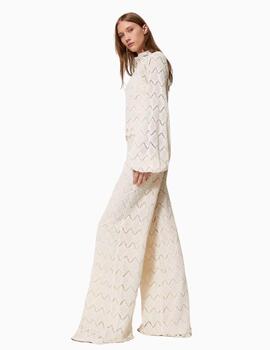 Pantalones TWINSET de encaje macramé 