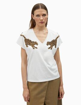 Camiseta LOLA CASADEMUNT BY MAITE pedrería tigres 