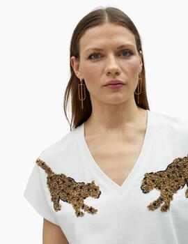Camiseta LOLA CASADEMUNT BY MAITE pedrería tigres 