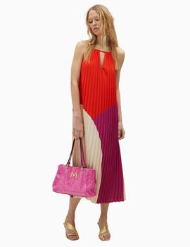 Vestido LOLA CASADEMUNT BY MAITE plisado tricolor 