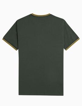 Camiseta FRED PERRY ribete con dos franjas 
