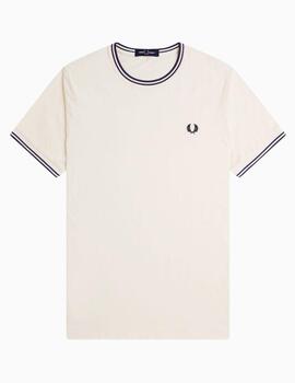 Camiseta FRED PERRY ribete con dos franjas 