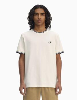 Camiseta FRED PERRY ribete con dos franjas 