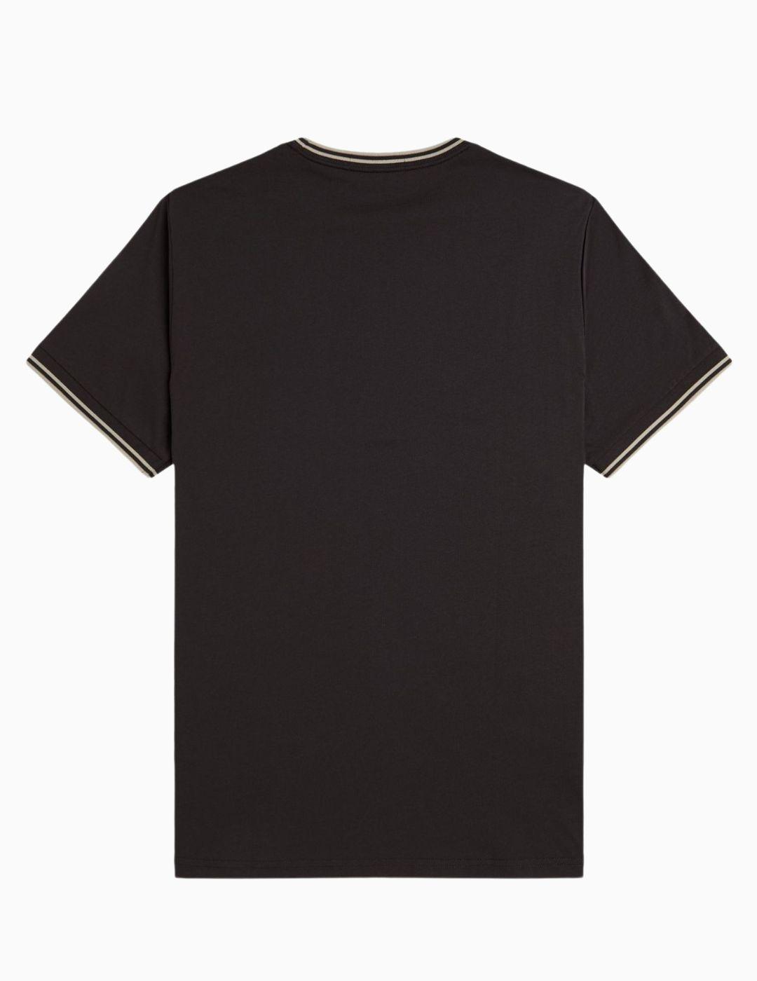 Camiseta FRED PERRY  ribete con dos franjas 
