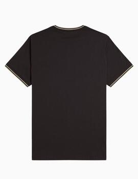 Camiseta FRED PERRY  ribete con dos franjas 