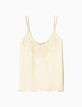 Top TWINSET de raso con bordado 