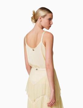 Top TWINSET de raso con bordado 