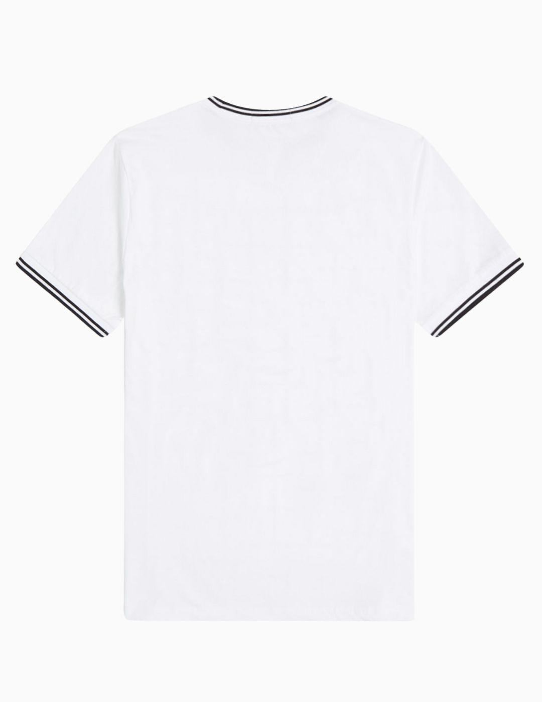 Camiseta FRED PERRY con ribete con dos franjas 