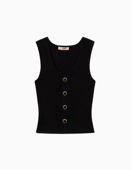 Top TWINSET de punto con botones decorativos 