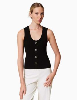 Top TWINSET de punto con botones decorativos 