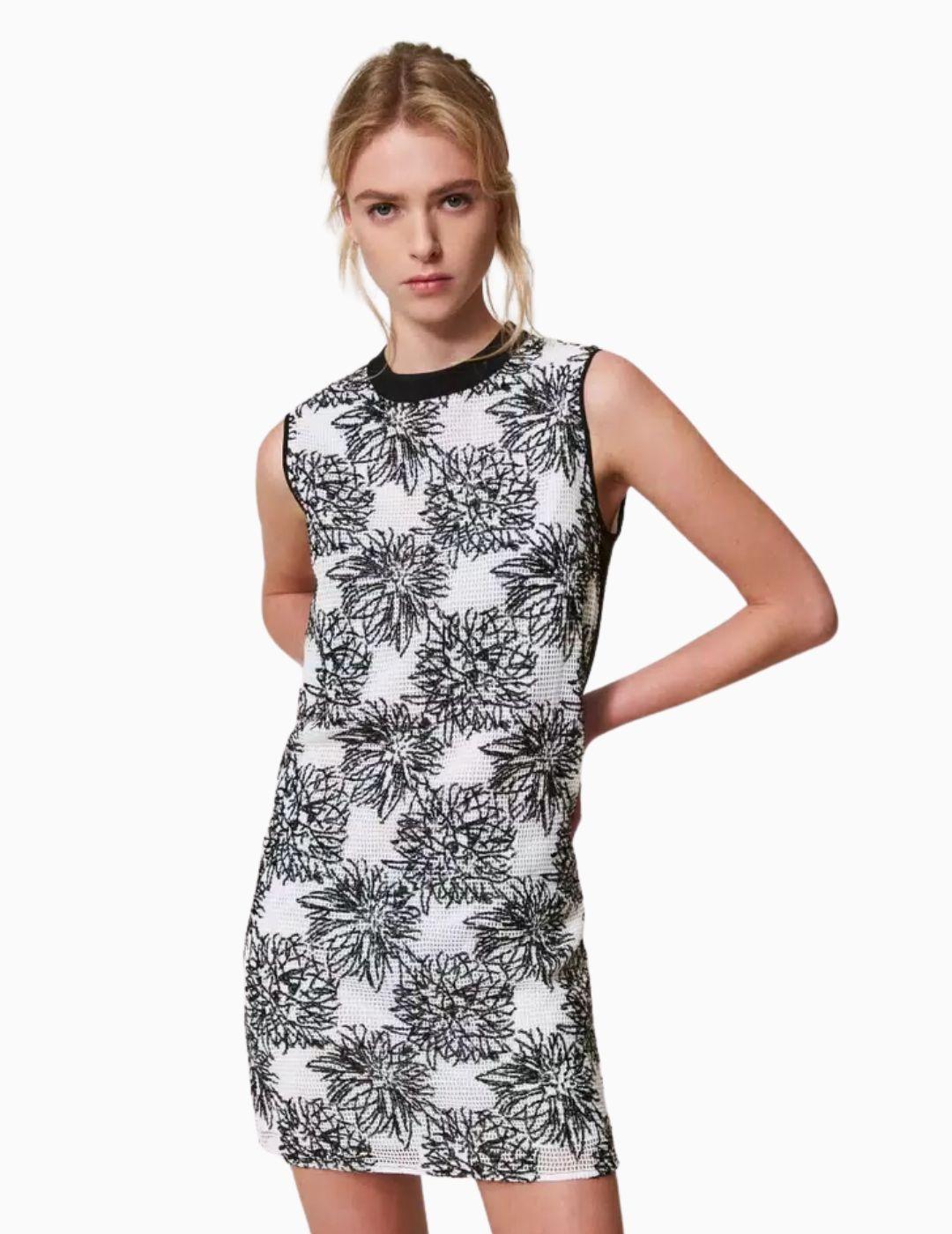 Vestido TWINSET corto con bordado de lentejuelas 