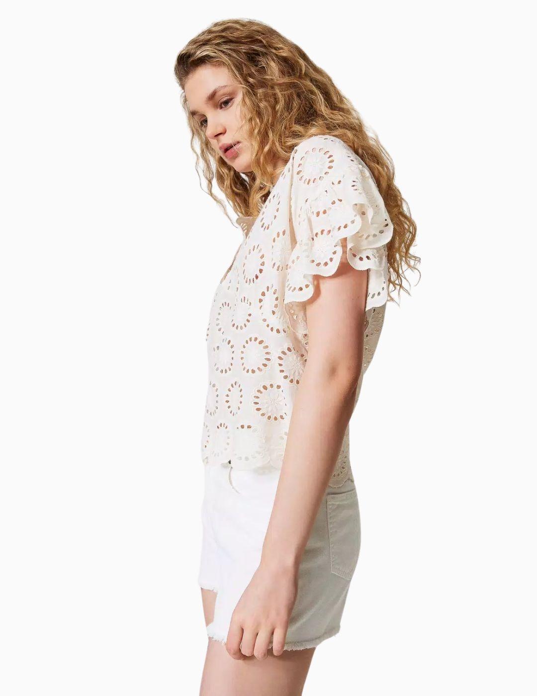 Blusa TWINSET con bordado inglés
