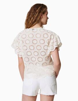 Blusa TWINSET con bordado inglés