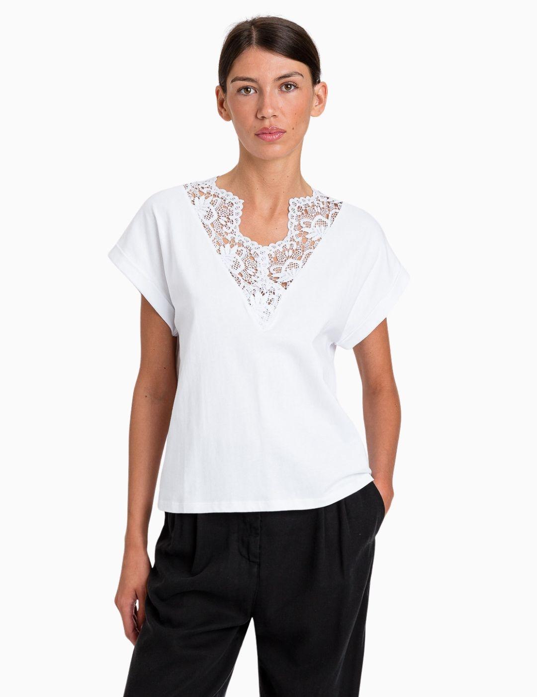 Camiseta TWINSET tipo kimono con encaje 