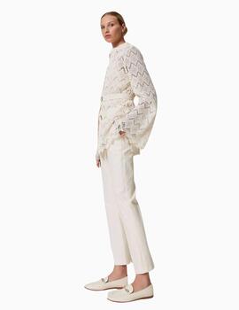 Pantalones TWINSET rectos de gabardina