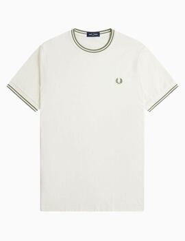 Camiseta FRED PERRY con el ribete con dos franjas 