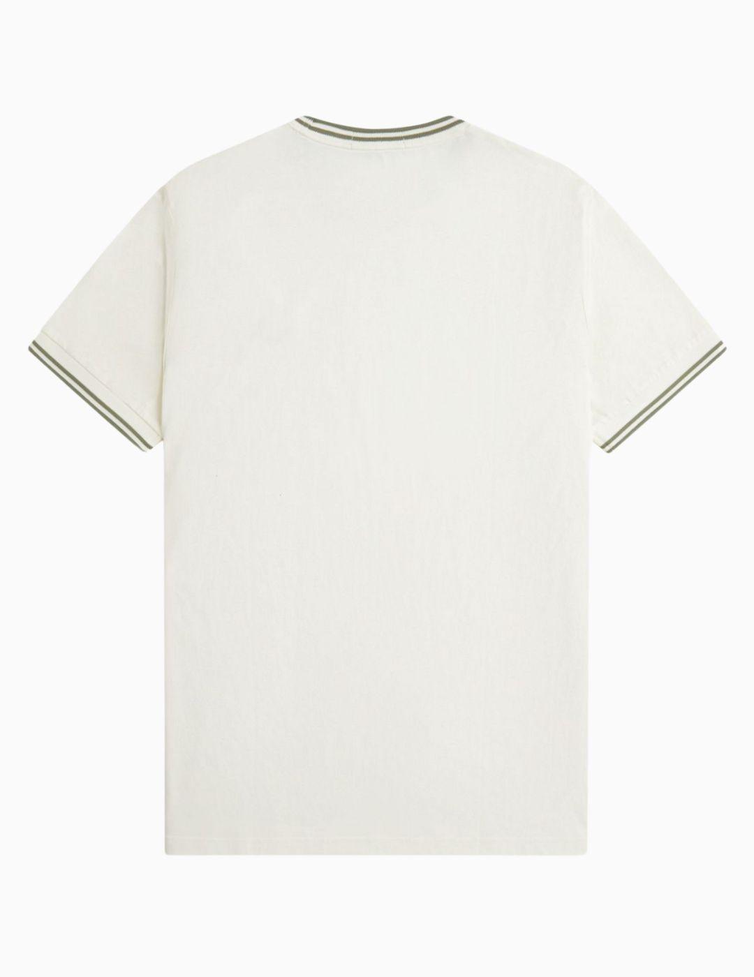 Camiseta FRED PERRY con el ribete con dos franjas 