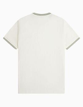 Camiseta FRED PERRY con el ribete con dos franjas 