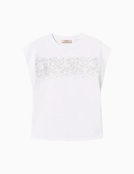 Camiseta TWINSET con aplicación de encaje 