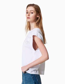 Camiseta TWINSET con aplicación de encaje 