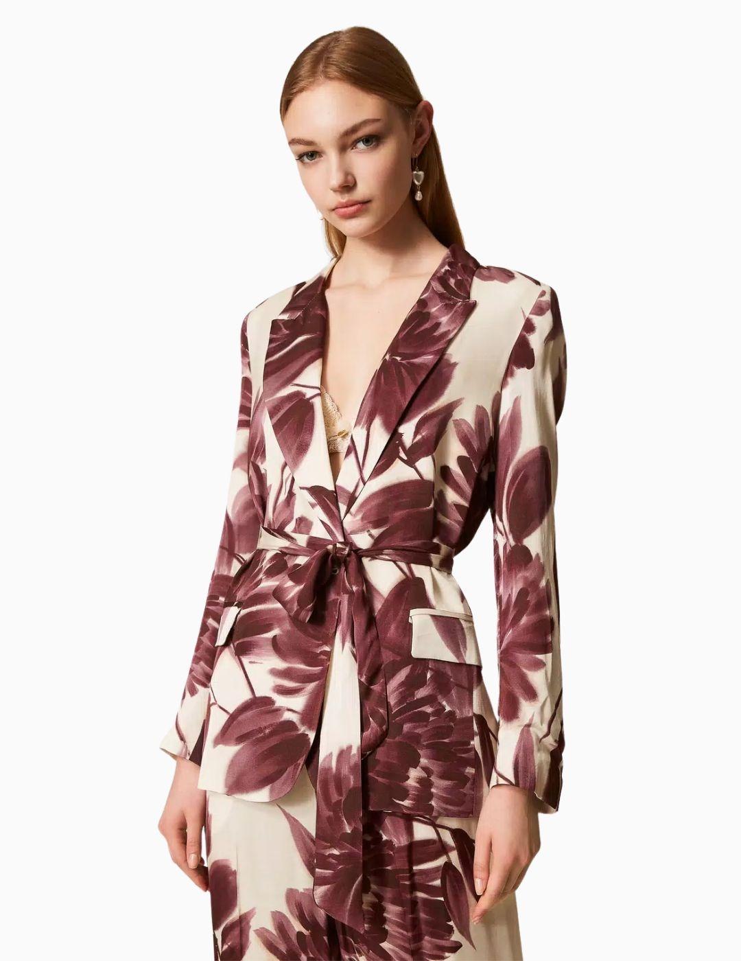 Chaqueta TWINSET blazer con estampado de flores 