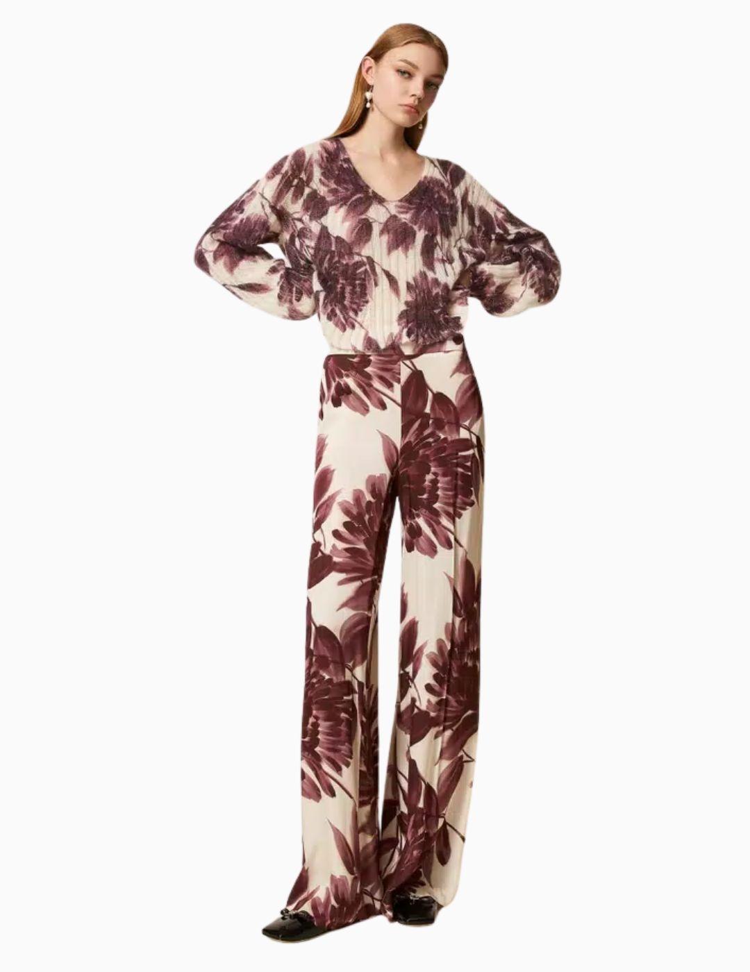 Jersey TWINSET de mezcla de mohair de flores 
