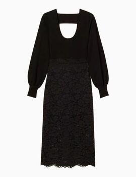 Vestido TWINSET midi de punto y encaje 
