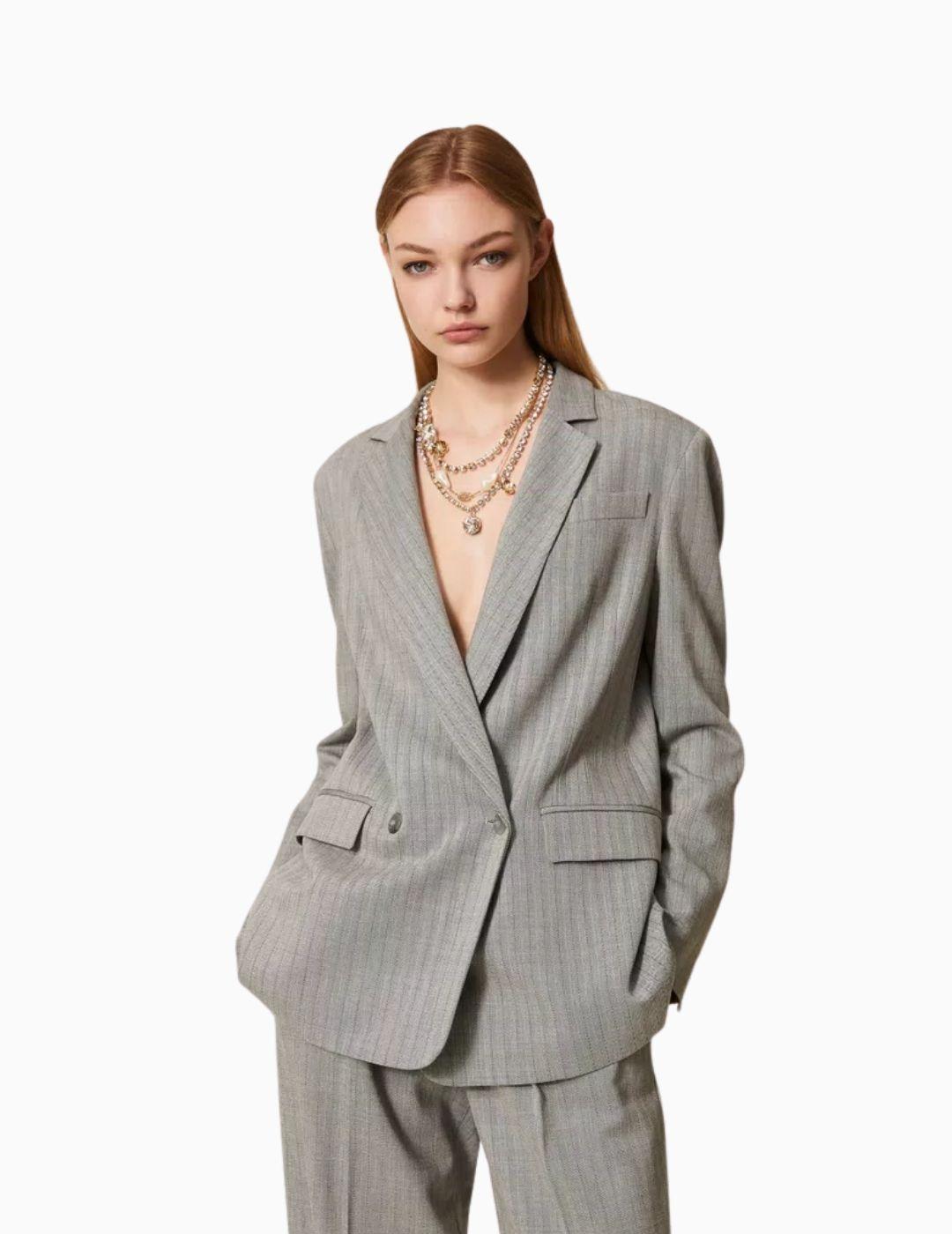 Chaqueta TWINSET blazer sastre de lana mixta 