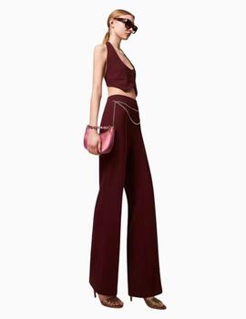 Pantalón TWINSET de crepé de cady con cinturón 