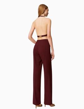 Pantalón TWINSET de crepé de cady con cinturón 