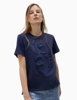 CAMISETA LOLA CASADEMUNT 1981 RELIEVE AZUL MARINO