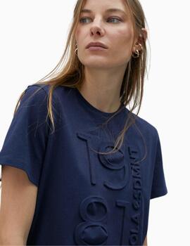 CAMISETA LOLA CASADEMUNT 1981 RELIEVE AZUL MARINO