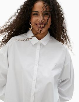 CAMISA LOLA CASADEMUNT POPELÍN CON GOMA EN BAJO BL