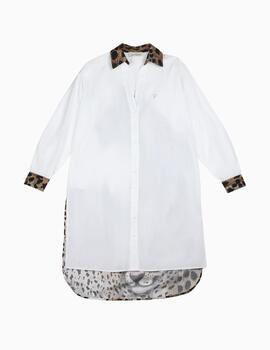 CAMISA LOLA CASADEMUNT EXTRALARGA ESTAMPADO LEOPAR