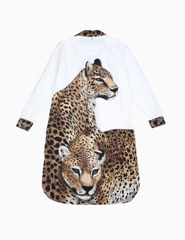 CAMISA LOLA CASADEMUNT EXTRALARGA ESTAMPADO LEOPAR