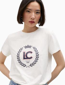 CAMISETA LOLA CASADEMUNT LOGO ESCUDO BLANCA