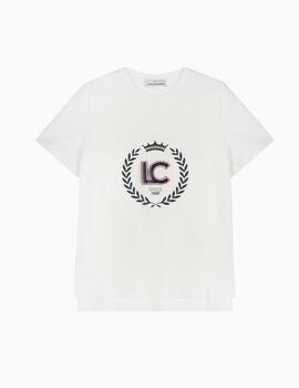 CAMISETA LOLA CASADEMUNT LOGO ESCUDO BLANCA