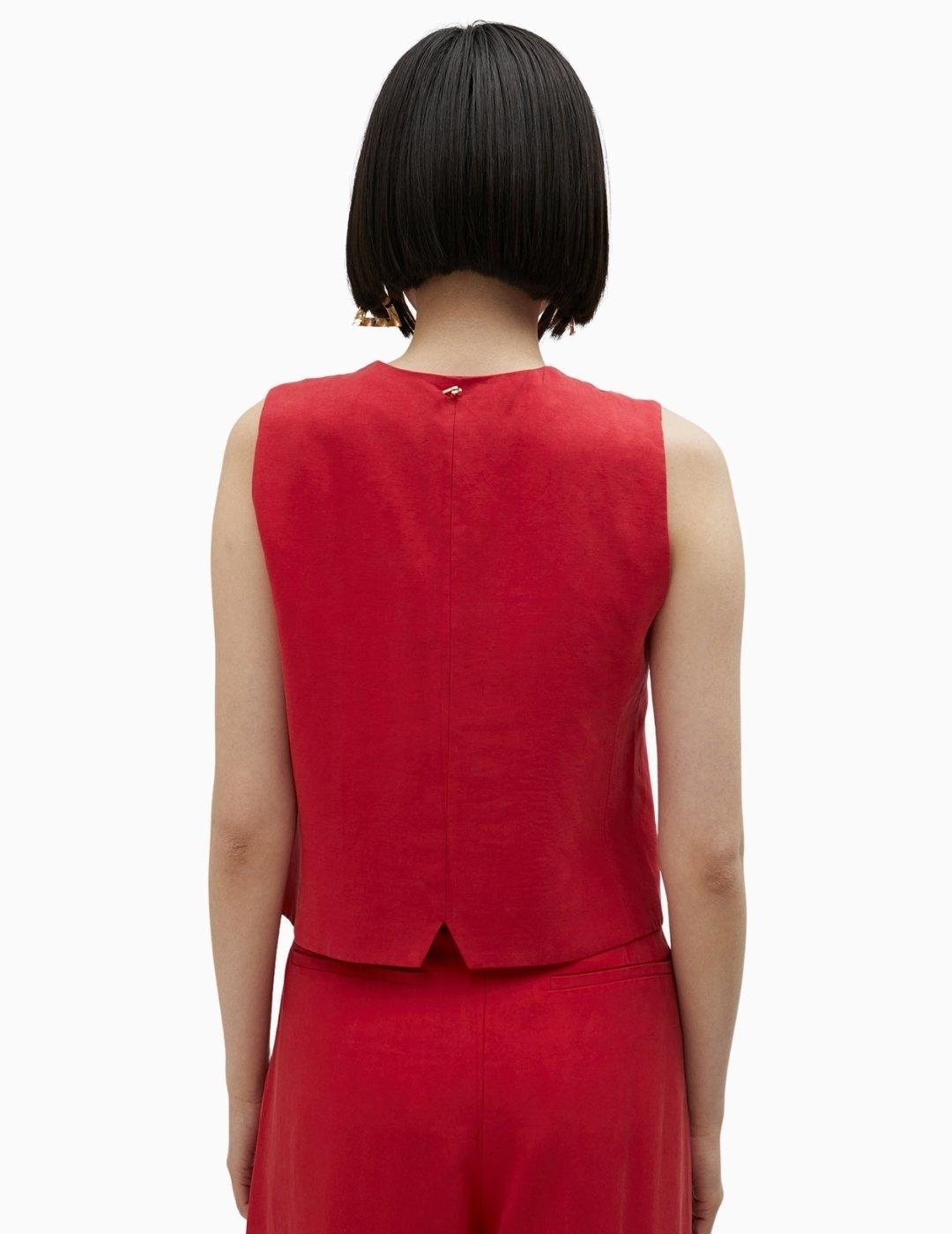 CHALECO LOLA CASADEMUNT TENCEL ROJO