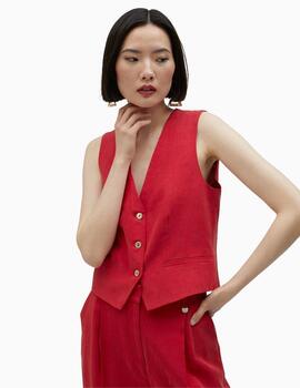 CHALECO LOLA CASADEMUNT TENCEL ROJO