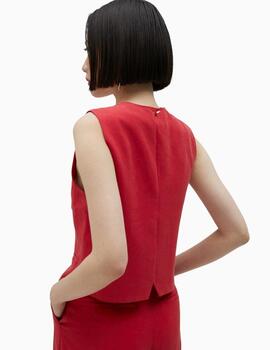 CHALECO LOLA CASADEMUNT TENCEL ROJO