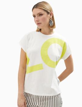 CAMISETA LOLA CASADEMUNT BLANCA LOVE AMARILLO