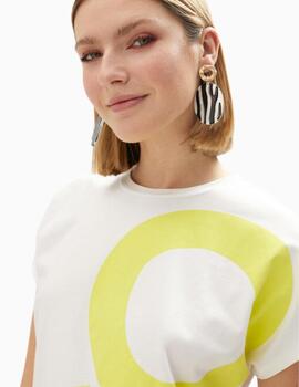 CAMISETA LOLA CASADEMUNT BLANCA LOVE AMARILLO