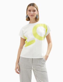 CAMISETA LOLA CASADEMUNT BLANCA LOVE AMARILLO