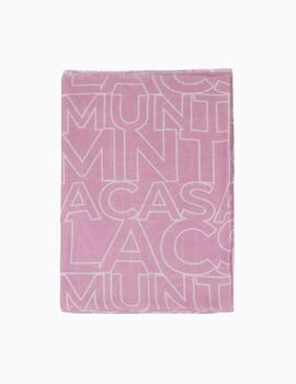 FULAR LOLA CASADEMUNT MONOGRAMA ROSA